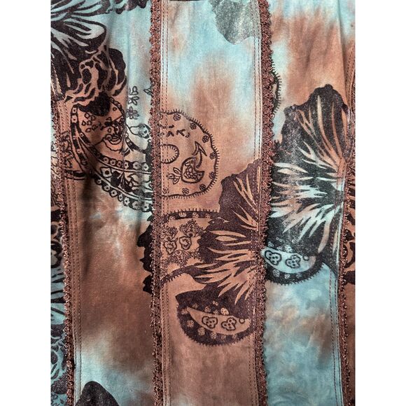 Y2K 90s Velvet Floral Gothic Grunge Moody Sleeveless Blouse Size Medium - Picture 3 of 4